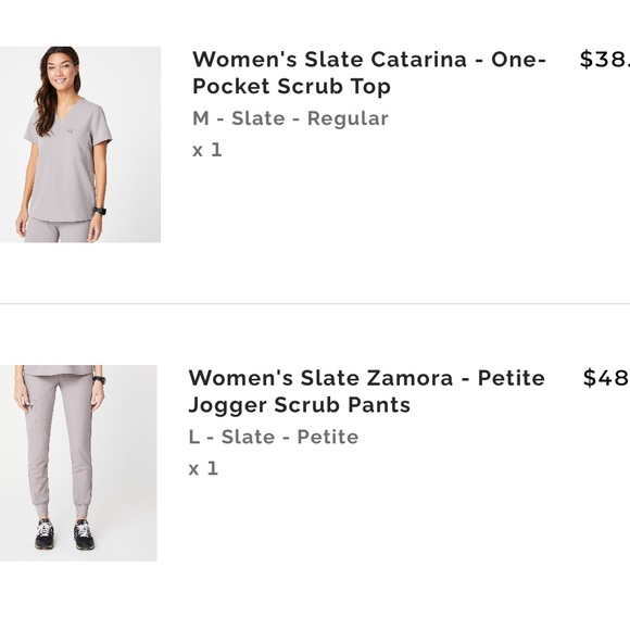 NEW - Figs Women's Scrub Pant and Top in Slate - Picture 6 of 6